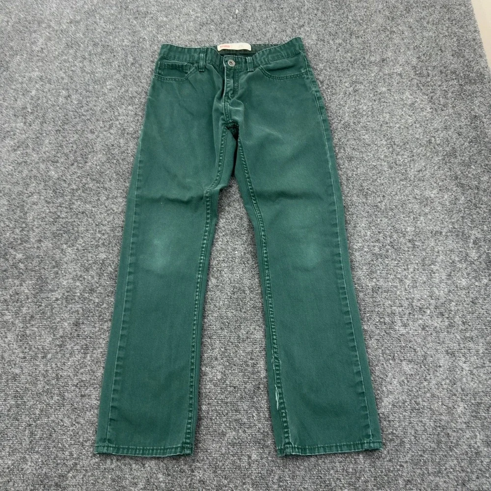 Levis 511 Slim Jeans Boys 14 Green Cotton Denim 5-Pocket Casual Style